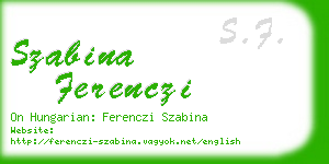 szabina ferenczi business card